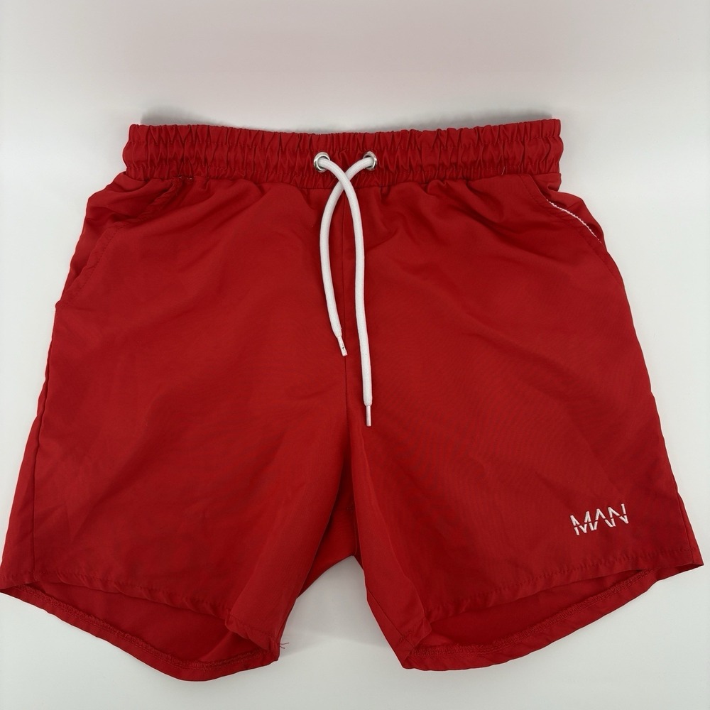 Boohoo Man Swim Trunks Mens XS Bathing Suit Red